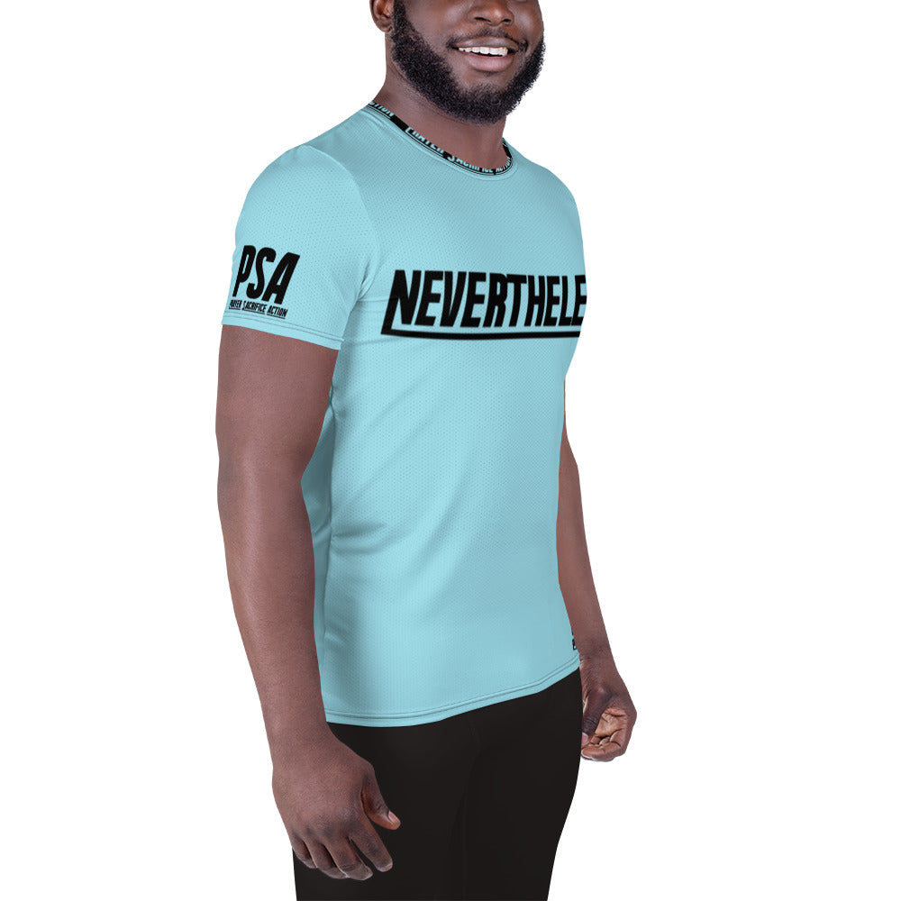 Blizzard Blue NeverTheLess Men's Athletic T-shirt