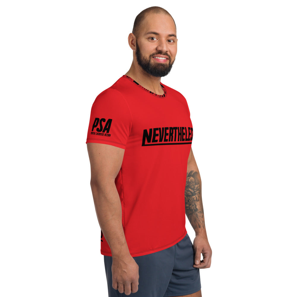 Red NeverTheLess Men's Athletic T-shirt