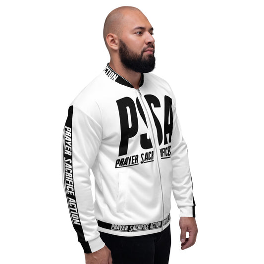 White Classic Unisex Bomber Jacket