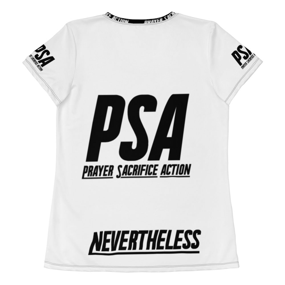 White NeverTheLess Women's Athletic T-shirt