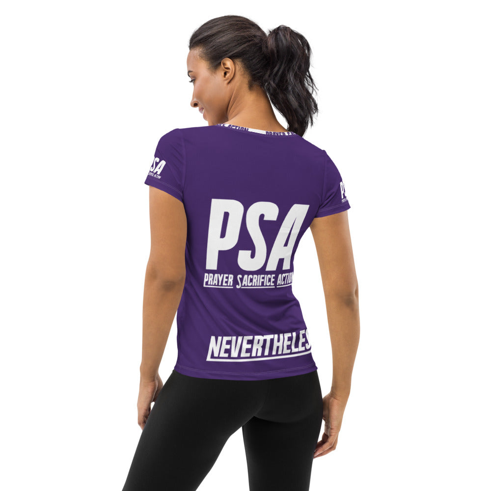 Purple NeverTheLess Women's Athletic T-shirt