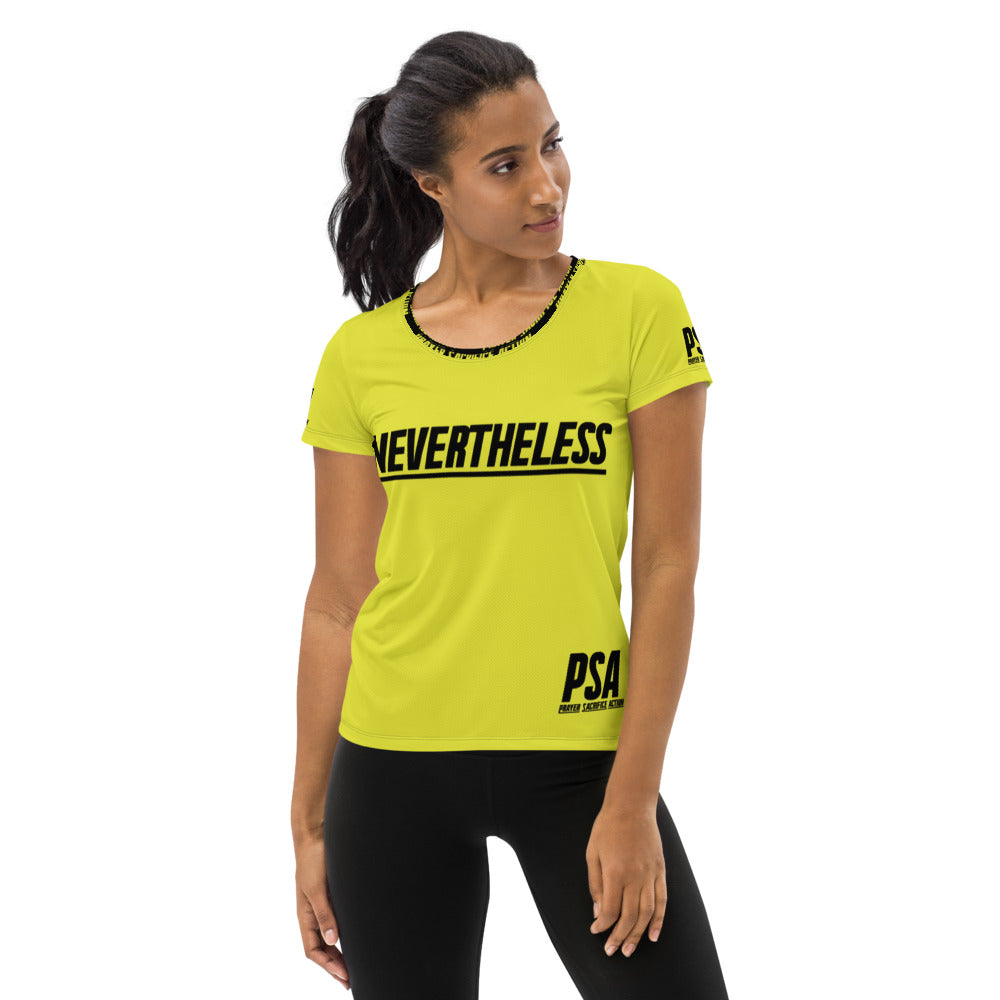 Starship yellow NeverTheLess Women's Athletic T-shirt