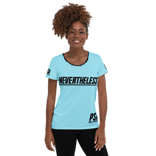 Blizzard Blue NeverTheLess Women's Athletic T-shirt