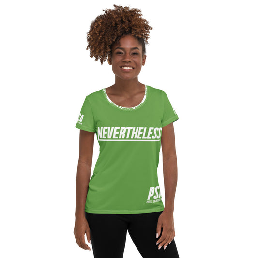 Green NeverTheLess Women's Athletic T-shirt
