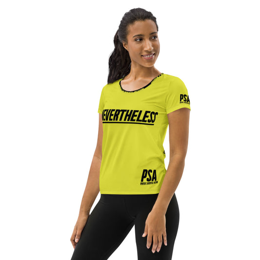 Starship yellow NeverTheLess Women's Athletic T-shirt