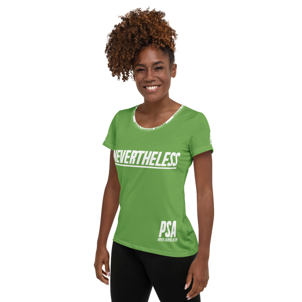 Green NeverTheLess Women's Athletic T-shirt